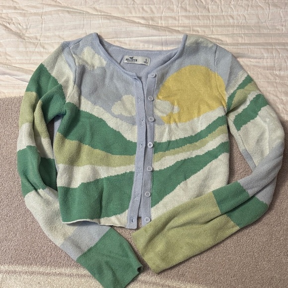 Hollister Sweaters - Hollister Pastel Landscape Cardigan